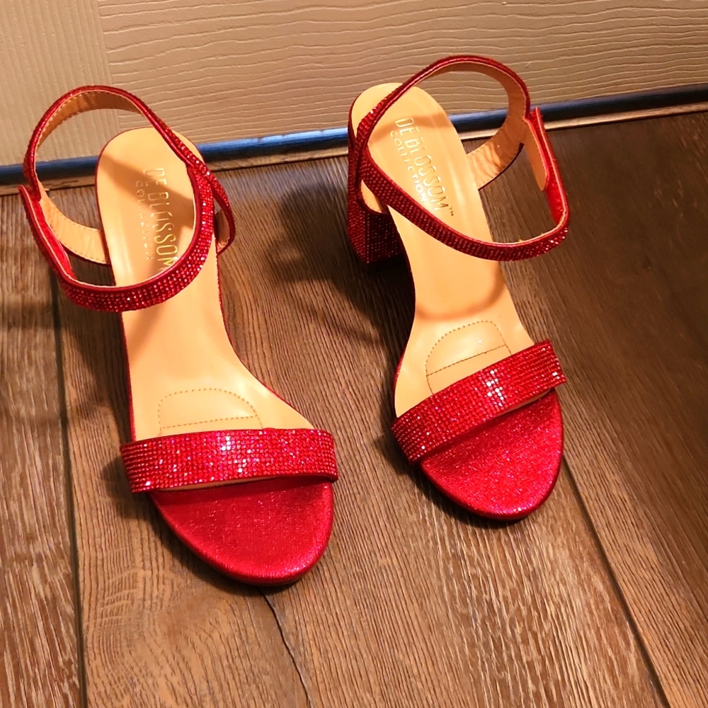 Red Rhinestone Heels